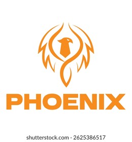 design de logotipo minimalista plano phoenix