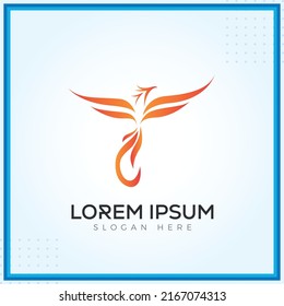 phoenix Fly phoenix fire Logo Template In Modern Creative Minimal Style Vector Design 