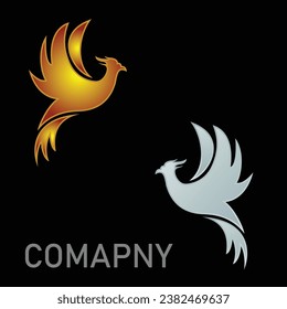 Phoenix-Logo für fliegende Vögel, Vektorgrafik
