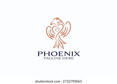 Phoenix Flying Bird Symbol Abstract Sign Symbol Creature Mythology Spiritual Concept Brand Identity