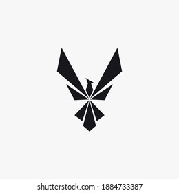 Phoenix flying fire bird vector abstract logo icon design template