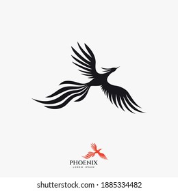 Phoenix fliegender Vogel, Vektorgrafik abstrakte Logo-Design-Vorlage