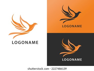 Phoenix flying logo design concept