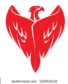 Phoenix with folded wings vector illustration