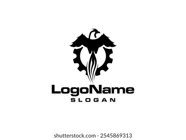 Phoenix gear logo icon vector template