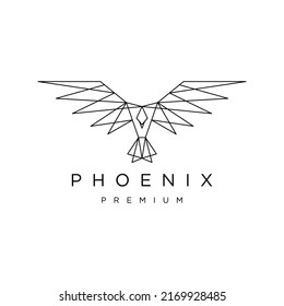 Phoenix geometric logo design icon template