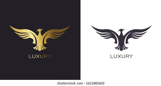 Phoenix Gold Rising Logo stylized golden firebird