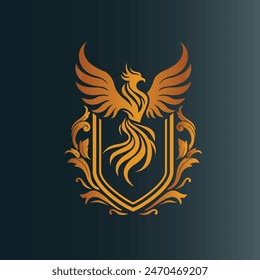 Phoenix Golden Logo EPS Vektorgrafik Design