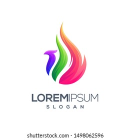 phoenix  gradient color logo design