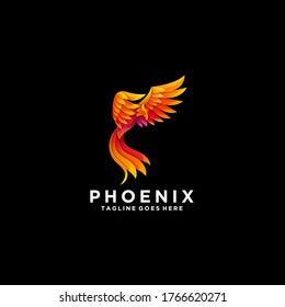 Phoenix Gradient Colorful Illustration Vector Logo.