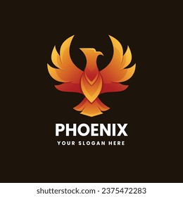 Phoenix gradient colorful logo design template