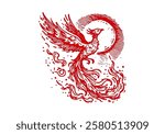 Phoenix hand drawn sketch vector