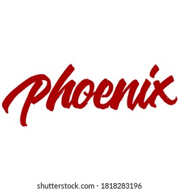 Phoenix. handwritten city name. typography design. Hand written type. Simple vector sign. Vector illustration.
