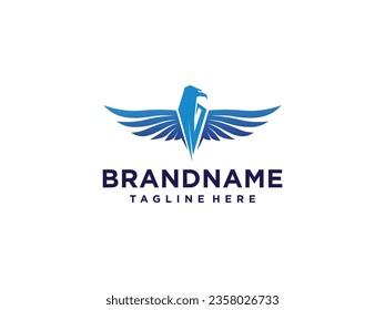phoenix head logo design vector