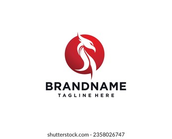 phoenix head logo design vector
