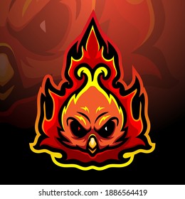 Phoenix head mascot esport logo design