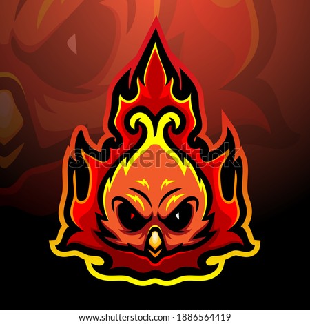 Phoenix head mascot esport logo design