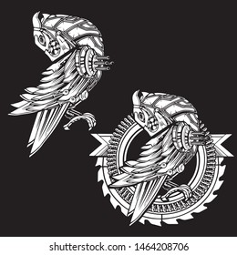phoenix head tshirt sticker logo vector isolated
