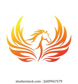 phoenix horse with fiery red color