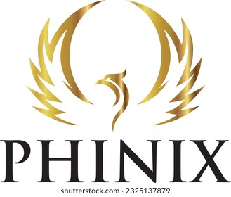 Phoenix House Logo Elegant Stylisierte Phoenix und ein Haus, Phinix-Vektorlogo kostenlos herunterladen