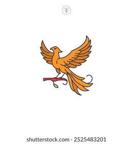 Ilustración vectorial de símbolo de icono de Phoenix aislada sobre fondo blanco
