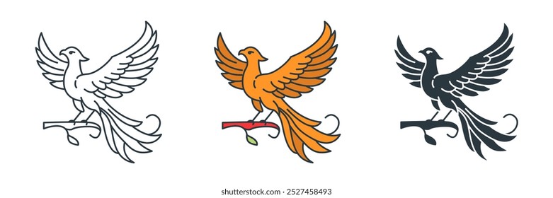 Phoenix icon symbol vector illustration isolated on white background