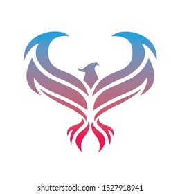 phoenix icon tattoo design vector