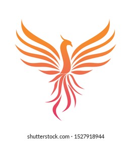 phoenix icon tattoo design vector