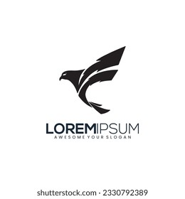 Phoenix icon template design Concept. Eagle in logo design Vector. Red Blue eagle symbol, emblem. American Eagle logo design vector Illustration. Black Silhouette 