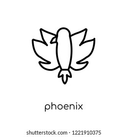 Phoenix icon. Trendy modern flat linear vector Phoenix icon on white background from thin line Fairy Tale collection, editable outline stroke vector illustration