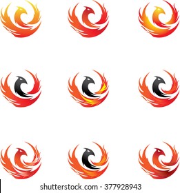 phoenix icon vector flaming tattoo