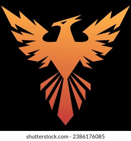 phoenix illustration logo design vector