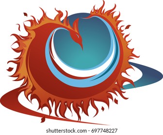 phoenix illustration logo firebird