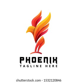 phoenix illustration logo template. eagle colorful logo.