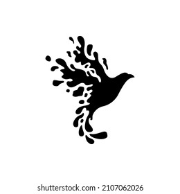 Phoenix Ink Splash Logo Concept Vector Illustration