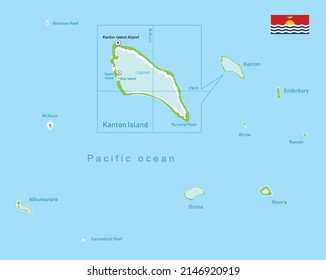 Phoenix islands (Kiribati). Vector illustration