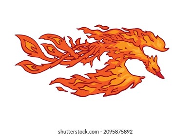 Phoenix isolated on white background vector illustration