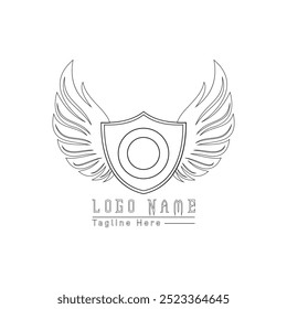 Phoenix letter logo design with wings in white background.