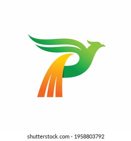 Phoenix letter P logo, phoenix logo