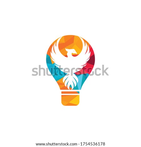 Phoenix light bulb logo design. Creative idea concept design.