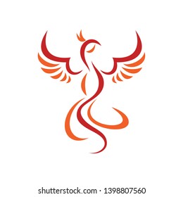Phoenix Line Art Icon Vector