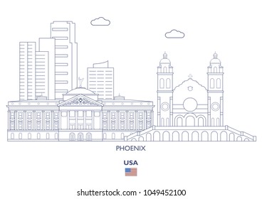 Phoenix Linear City Skyline, USA