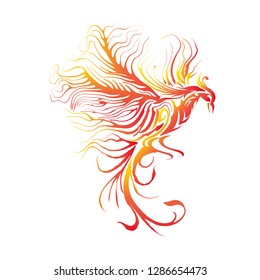 phoenix logo,  abstract flying phoenix vector illustration