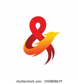 phoenix logo with ampersand concept