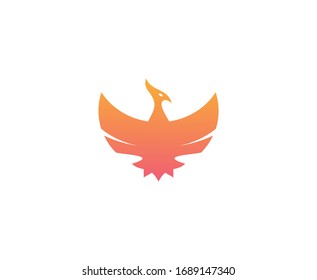 Phoenix logo bird flame vector icon 