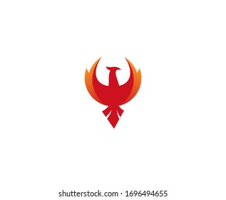 Phoenix logo bird flame vector icon 