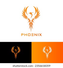 Phoenix logo bird flame vector icon