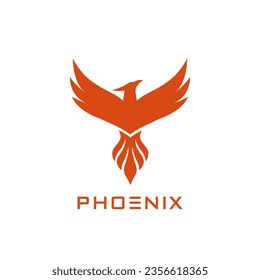 Phoenix logo bird flame vector icon