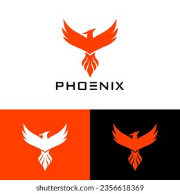 Phoenix logo bird flame vector icon