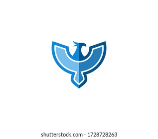 Phoenix logo bird vector icon 